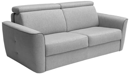 Vente-unique - Schlafsofa mit Matratze 4-Sitzer - Liegefläche 160 cm - Matratze 22 cm - Stoff - Hellgrau - FLUTARI