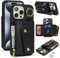 Lipvina Coque pour iPhone 13 Pro Max avec Portefeuille Porte-Cartes de crédit et Fermeture éclair - Housse Portefeuille Pratique avec Fentes pour Cartes de crédit - Noir