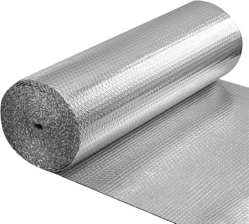 Foil Insulation 1 Roll 5m x 60cm - Radiator Reflector Panels for Floor, Ceiling, Roof, Wall Insulation - 3-in-1 Reflective Foil Insulation Roll - Heat & Vapour Barrier Saves Energy