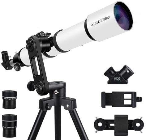 Telescope for Adults High Powered, 90mm Aperture 700mm Refractor Telescopes for Adults Astronomy Telescopio with High Precision Adjustment, Ultra-Stable Vertisteel AZ Mount Base Tripod, Phone Adapte