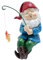Gartenzwerg zum Fischen – Gartenstatue, lustiger aus Harz für die Dekoration im Freien, ideal für Terrasse, Rasen, Teich, Pool, Dekoration am Fluss im Garten.