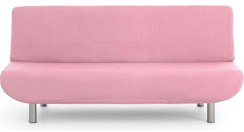 ECOMMERC3 Housse de canapé 3 Places clic clac Universelle et Polyvalente - Couleur Rose - Protecteur Facile à Placer pour Dossier, siège et accoudoirs