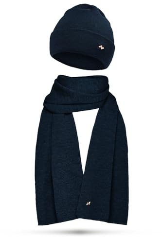 NYTTED® Merino Mütze und Schal Set für Damen & Herren | Made in Germany | 100% Feinste Merinowolle | Kuschelig Weiches & Warmes Set