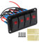 Pannello interruttori a bilanciere a 4 vie, 12V 20A 24V 10A Interruttore a bilanciere a 4 vie, Pannello interruttori marini, IP65, con 2 adesivi, LED retroilluminato rosso, per