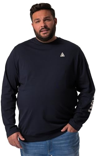 Men Plus Herren große Größen Übergrößen Menswear L-8XL Langarmshirt, Bauchfit, Ärmelprint 834526