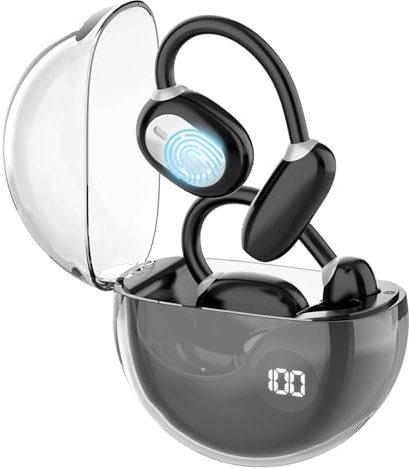 rongweiwang Auriculares con traductor de Idiomas Traducción multilingüe Traducción bidireccional en Tiempo Real Soporte ergonómico para la Oreja Contestador automático, Negro