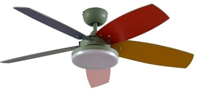 Lindby LED Deckenventilator mit Lampe Jonte dimmbar Leselampe (Modern) aus Metall (1 flammig,) - Ventilator Wohnzimmerleuchte