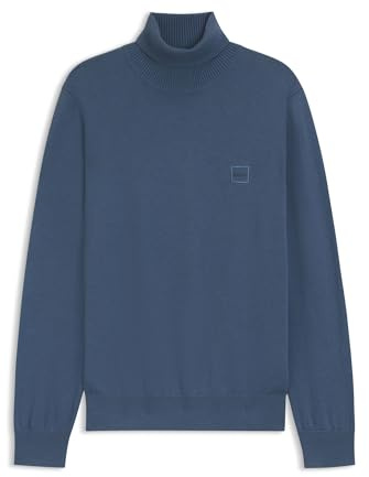 BOSS Herren Akiro Regular-Fit Rollkragenpullover aus Baumwolle mit Kaschmir
