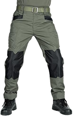 Deedlite Apexcargo Pantalon Tactique Moto Multipoche, Pantalon Apex Cargo Moto, Treillis Militaire Randonnée Chasse, Apex Cargo GID de Travail Homme Chantier (Vert Foncé,XL)