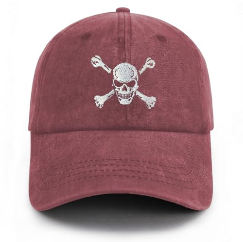Gaakvrr Skull Baseball Hat for Men Women, Funny Embroidered Adjustable Skull Baseball Cap