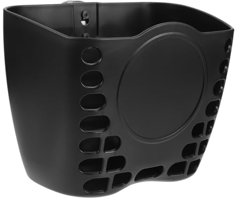 Kinderwagenaufbewahrungskorb aus Kunststoff in Schwarz, Multifunktional | Hängekorb für Kinderwagen, Innen und Außeneinsatz, zum Ordnen von Windeln und Fläschchen