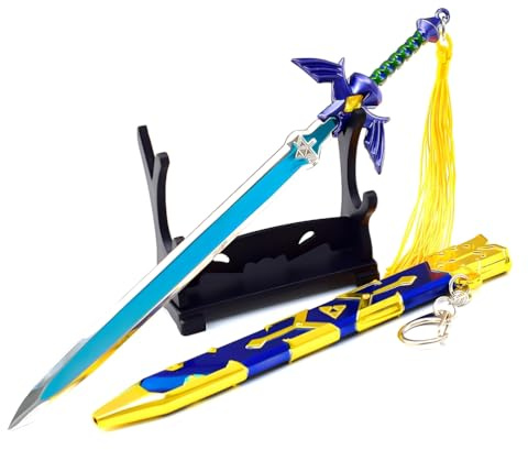 JHRFU Trial Master Sword Modell, Länge 22 cm, komplett aus Metall, Blaue Farbe, Spiel-Sammlerstücke und Geschenke