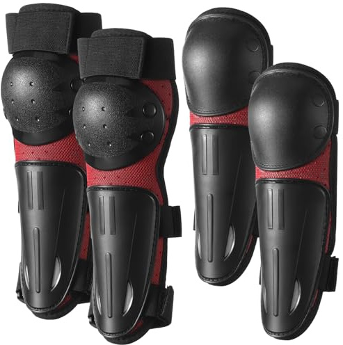 yeesport Kinder Knie- und Ellbogenschützer Für Motorrad & Motocross, Knieschützer und Ellbogenschützer Kinder, Atmungsaktive MTB Knieschoner & Ellbogenschützer
