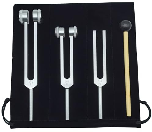 ISTOVO Meditation Group Healing Tuning Forks - 128, 256, 512HZ Aluminum Set for Relaxation and Soothing Sounds