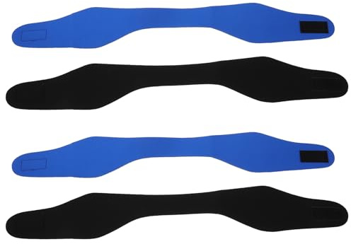 Mikinona 4 Stück Pack Neopren Schwimmstirnbänder mit Verstellbarem Ohrenschutz Elastisches Tauch Ohrband für Erwachsene und Breite Ohrenschützer zum Schwimmen und Duschen