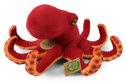 RAPPA - 242685 - Krake, Oktopus, Plüsch, 26cm x 12cm x 26cm, Handwäsche, ECO-Friendly