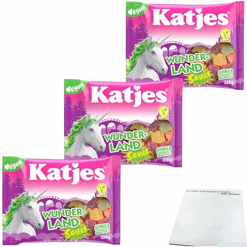 usy Bundle für Katjes Wunderland Fruchtgummi Sauer 3er Pack (3x210g Packung) + usy Block