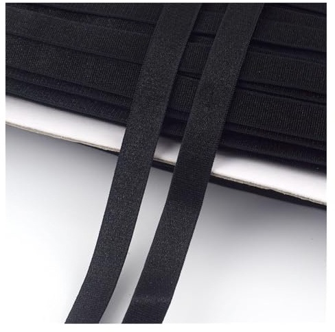 AEJHSIN Gummiband Nähen 20Meters 6-30mm Nylon Elastic Band for Bra Underwear Strap Rubber Tape Pants Stretch Webbing Bands DIY Sewing Accessories(Black,6mm)