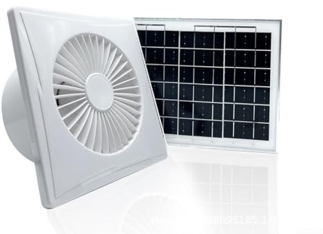 HomeVortex Extractor solar de 8 pulgadas con batería de litio para granja para ventilación de invernadero y vivienda de animales