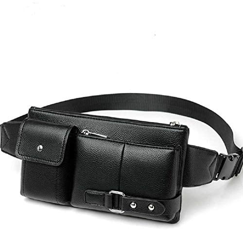 DFV mobile - Bag Fanny Pack Leather Waist Shoulder Bag Compatibile con Ebook Tablet Mi Pad iPad Mini Galaxy Tab A 8.0 MEDIAPAD M6 Lenovo Tab V7 Geecoo G1 3G (2019) - Black