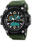 SKMEI Digitale Herren-Sportuhr, 50 m wasserdicht, Militär-Uhren, LED-Bildschirm, großes Zifferblatt, Stoppuhr, Wecker, Armbanduhr, Militär, Grün, Digital