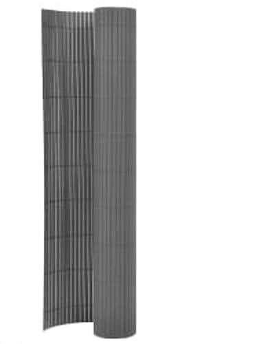vidaXL Gartenzaun Doppelseitig Sichtschutzmatte Sichtschutzzaun Sichtschutz Windschutz Balkon Garten Zaun Terrasse PVC 90x400cm Grau