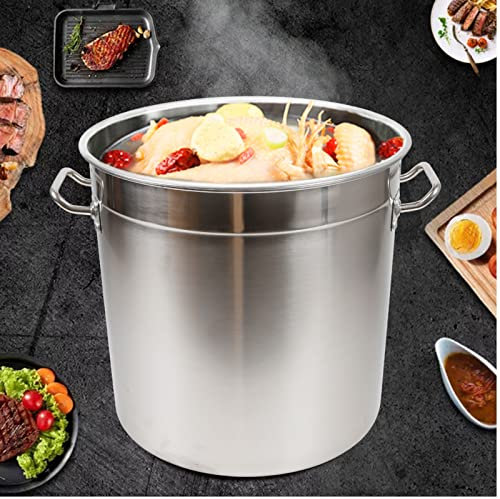 Olla de inducción de 360 mm, olla de acero inoxidable de para cocinar grandes cantidades de 35 L, olla para verduras y fiestas con tapa