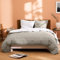 MATT & ROSE Parure de Lit 200x200 cm Stripes Imprimée Réversible | 100% Coton | Oeko-TEX | Housse de Couette 200x200 cm + 2 Taies d'oreiller 65x65 cm | Grège