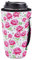 CREATCABIN Iced Coffee Sleeve Flower Reusable Neoprene Insulator Sleeve Camellia Drink Sleeves Holder Iced Hot Drinks Tea with Handle for Coffee Cups Compatible Tumbler Cups Protein Shake Bottles