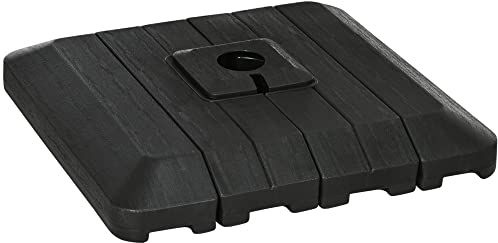 Outsunny Pesos de Base de Sombrilla en Voladizo de 4 Piezas Soporte de Parasol de Patio Rellenable de Agua de 100 kg o Arena de 135 kg para Base Cruzada 98x98x18,5 cm Negro