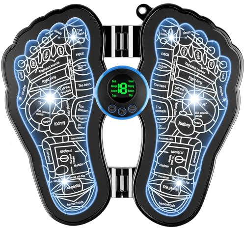 Flintronic EMS Fußmassagegerät USB-Aufladung, Fußmassagegerät Elektrisches, Fussmassagegerät EMS Fußmassagegerät mit 8 Modi & 19 Einstellbare Frequenzen für die Durchblutung Muskelschmerzen