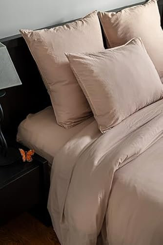 Housse de Couette Cap Ferret Coton Lavé, 240cm x 280cm Taille, Galet, King