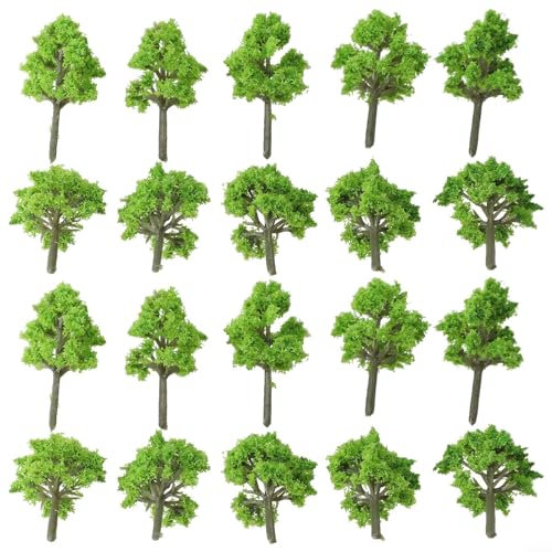 Gettimore 20PCS 4CM Model Trees Mixed Landscape Model Diorama Trees Miniature Architectural Plastic Model for DIY Train Railways Scenery Landscape