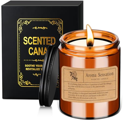 Aomig Duftkerze Geschenkset, 200g Schlaf Duftkerzen Set, Duftkerzen Im Glas, Geschenke für Frauen als Weihnachts, Valentinstag und Geburtstagsgeschenk(Lavendelgeschmack)