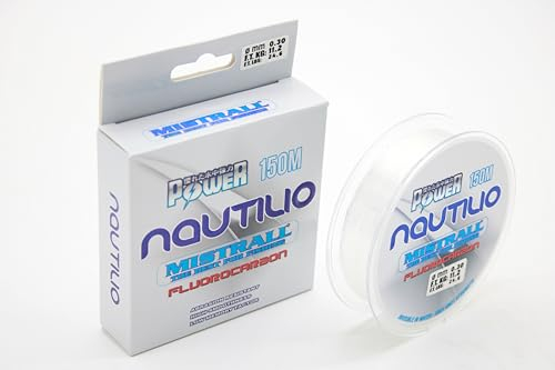 EXAR Angelschnur MISTRALL Nautilio Fluorocarbon 0,16-0,30mm/150m Monofile Schnur im Wasser unsichtbar (0,25mm / 9,10kg)