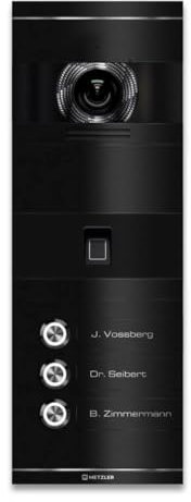 Metzler VDM10 2.0 Video Sprechanlage mit Türöffner (Stromversorgung) & Fingerprint, Anschluss 2-Draht IP- Türsprechanlage mit HD-Kamera, 3 Familienhaus Sprechanlage, in RAL 9005 Tiefschwarz | Niko