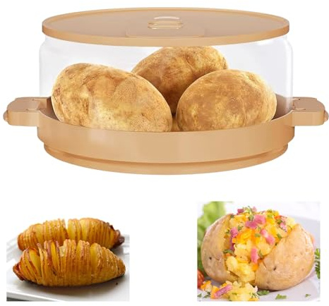 Baked Microwave Potato Cooker, Plastic Potato Steamer, Quick cooking, Dishwasher Safe, Clear, BPA-Free, Suitable for microwave bacon Sweet potatoes baking