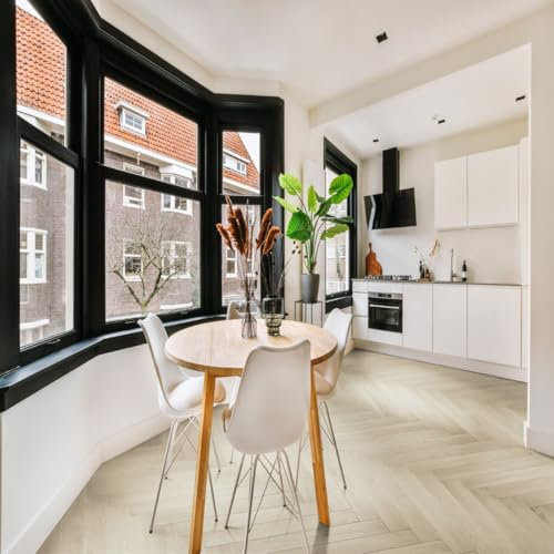 Luvanto Clic Plus White Oak Wood Effect Click Lock Luxury Vinyl Tile - Herringbone(6mm LVT) For Domestic & Commercial Use, Suitable For Underfloor Heating