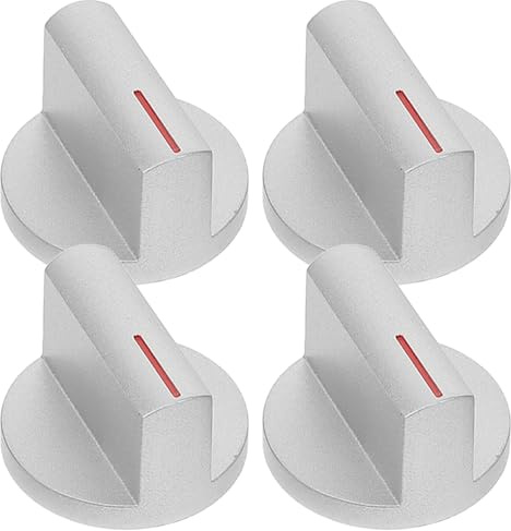 SEWACC Set 4 Manopole di Ricambio per Fornelli a Gas in Plastica 45° Controllo Accensione per Cucina e Barbecue Accessori Compatibili Piano Cottura Design Sicuro Bordi Arrotondati