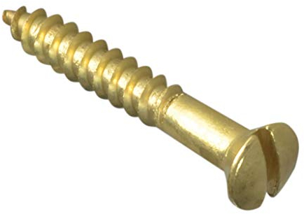 FORFPRH1128B Holzschraube mit Schlitz, Linsenkopf, ST, massives Messing, 3,8 x 20,3 cm