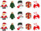 ROSENICE Christmas Decoration Ornaments Snowman Santa Claus Candy Cane Christmas Tree Resin Miniature Pack of 15