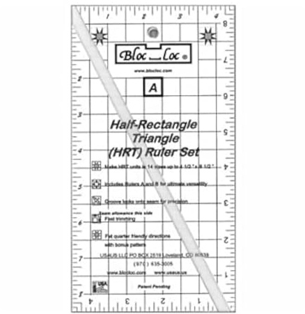 Bloc Loc~Half Rectangle Triangle Large 2-1 Acrylic Ruler