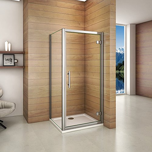 Cabine de douche 100x80x185cm porte de pivotante avec une paroi de douche