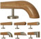 TIBU Eiche Holz Handlauf Geländer 0,3m - 6m, Länge 40 cm, Ende Holzkrümmling und 2 gerade Halter