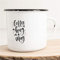 Huuraa Emaille Tasse Coffee is a hug in a mug Geschenk Kaffeebecher Vintage 300ml Coffee is a hug in a mug Geschenkidee