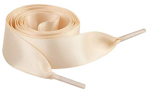 Jamron Plano Seda Satín Cinta Cordones de los Zapatos 2CM Ancho para Zapatillas Bailarinas Pumps P13 Desnudo 140 CM