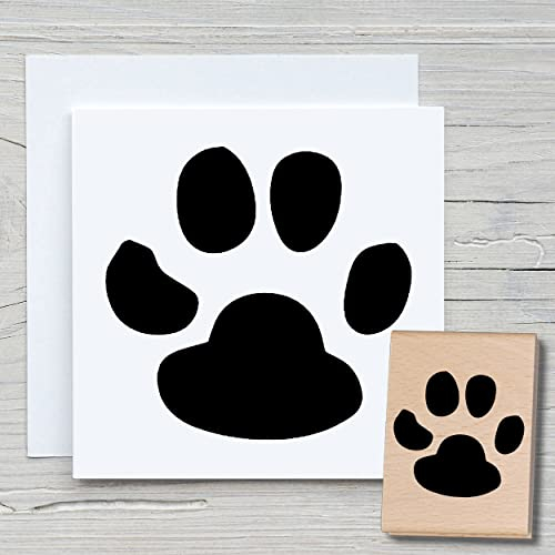 NEWSTAMPS Stempel Hundepfote Motivstempel aus Holz & Gummi zum Karten basteln, Holzstempel, Tiere, Tierstempel, Scrapbook, Textilstempel, Deko, Kinder