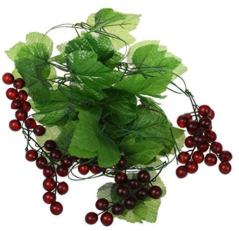 Hojffuue 2X kuenstliche Weinrebe Kranz Obst Fuer Heim Garten Dekoration