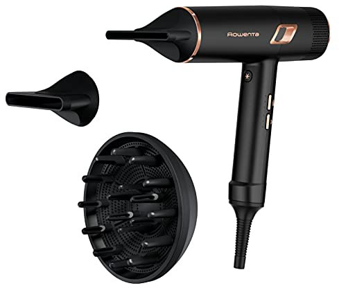 Rowenta CV9920 Ultimate Experience Maestria Haartrockner | 2000 Watt | 6 Einstellungen | ultraleicht | langer Glanz | Kaltlufttaste | 5-mm + 9-mm Konzentrator | Volumendiffusor | Schwarz/Kupfer
