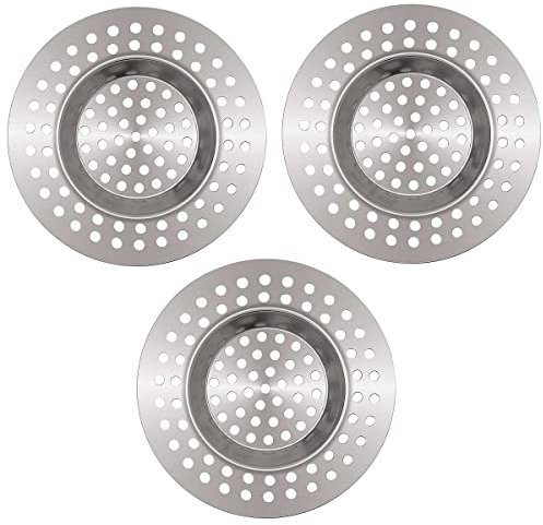 3 Stück Abflusssieb Dusche, Sieb Spülbeckensieb Abfluss Filter Sieb Edelstahl Universal Rostfrei Stöpsel Waschbecken Stöpsel Waschbecken, Haarsieb Dusche, Abflusssieb Küche, Außendurchmesser ca.7,7cm